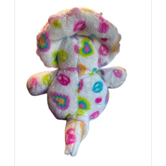 Build-A-Bear Pink White Plush Triceratops Dinosaur Plush  Stuffed Toy 18” Love - Picture 2 of 6
